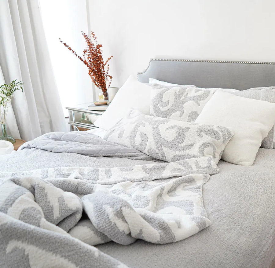 Casablanca Throw Cloud Gray - Off White