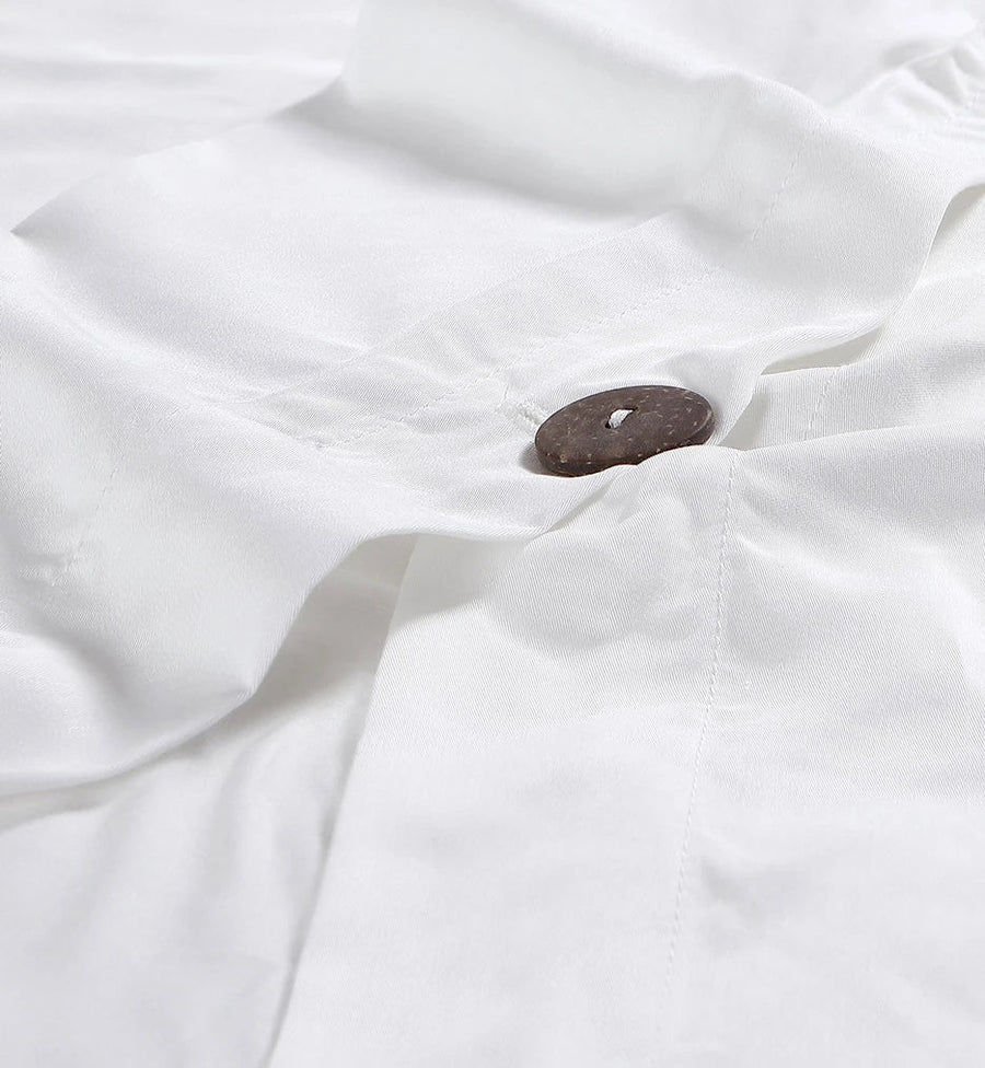 Natural Premium Bamboo Duvet Cover Clear White
