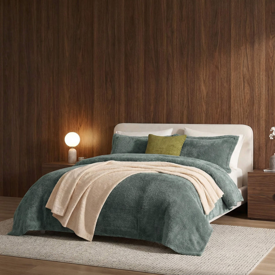 Sunday-Citizen_Cloud-Silque-Bed-Blanket Slate Grey