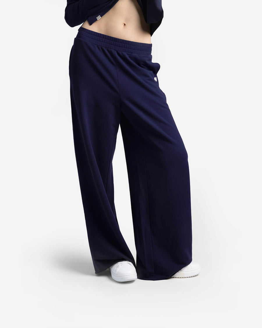 Organic French Terry Lounge Pant Marine Blue