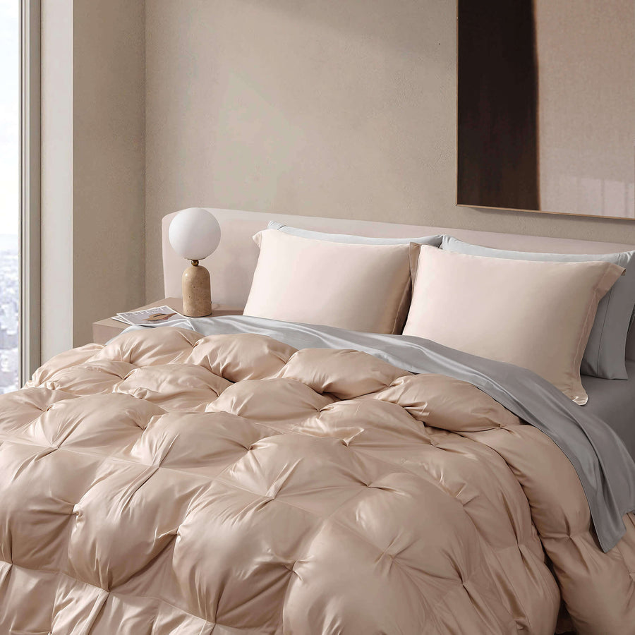Premium Bamboo Bubble Comforter sham Set Blush