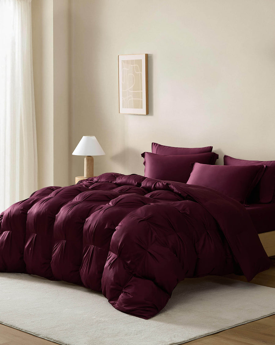Premium Bamboo Bubble Comforter Bundle Fig