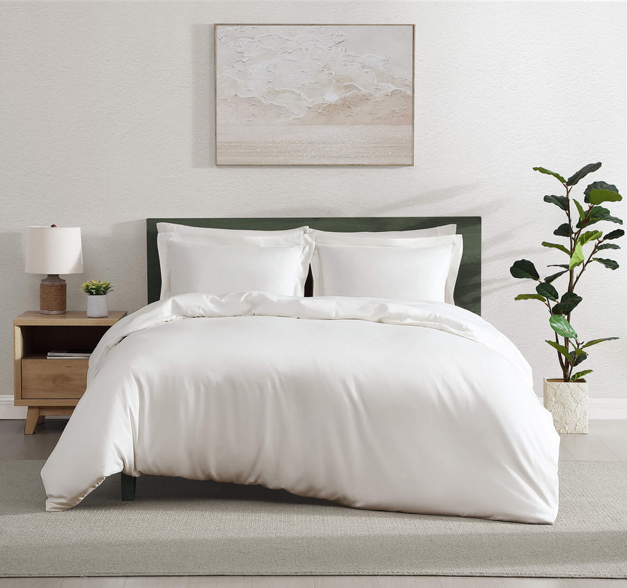 Natural Premium Bamboo Duvet Cover Off White