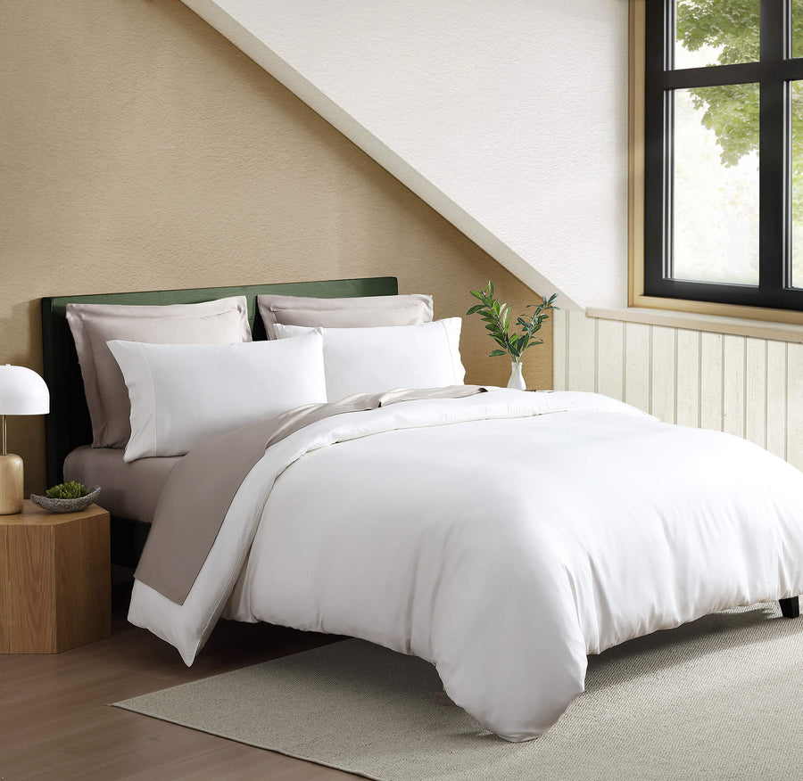 Natural Premium Bamboo Duvet Cover Off White