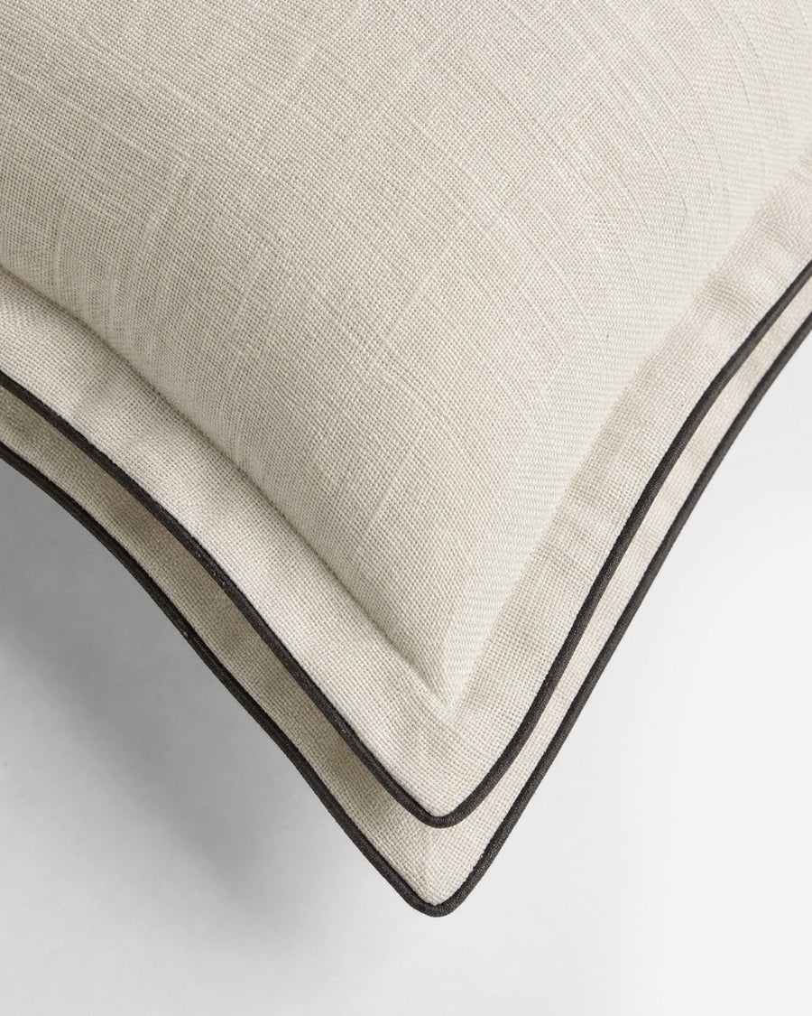 Sunday Citizen Amalfi Throw Pillow in Off White - Charcoal