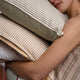Sunday Citizen Mare Throw Pillow in Misty Blue - Off White