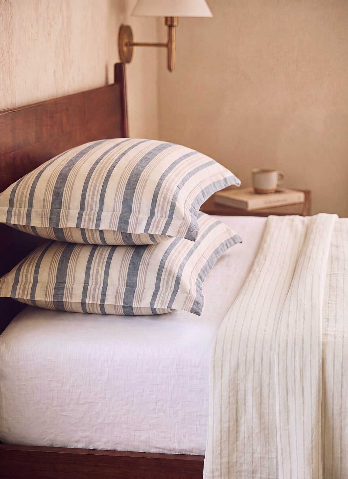 Coastal Reversible Cotton Mist Duvet Bundle Off White - Taupe - Blue