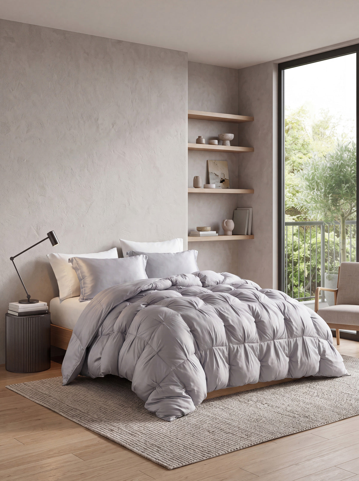 Cooling Bamboo Viscose Comforter Bundle Grey