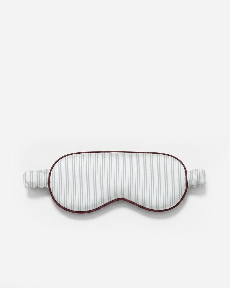Mare Stripe Silky Lyocell Eyemask Misty Blue - White