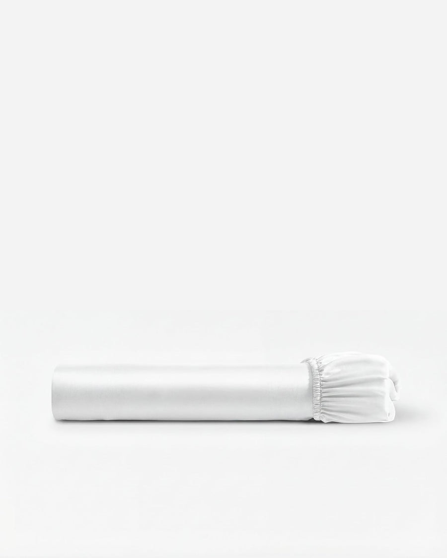 Silky Lyocell Fitted Sheet Clear White