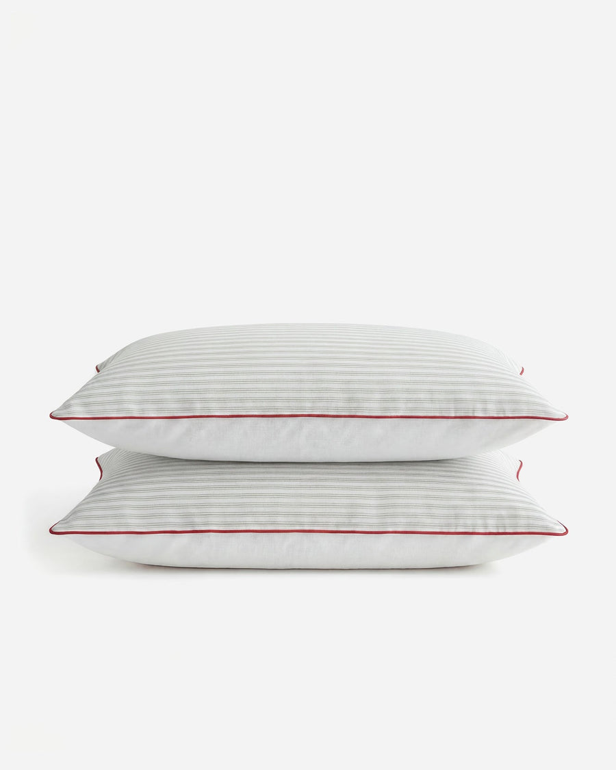 Sunday Citizen Mare Silky Lyocell Pillowcase in Misty Blue - White
