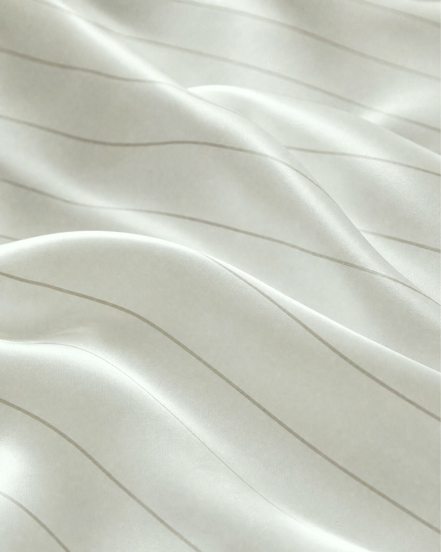 Sunday Citizen Mare Silky Lyocell Top Sheet in Misty Blue - White