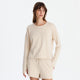 Organic French Terry Long-Sleeved Top and Short in Sahara Tan