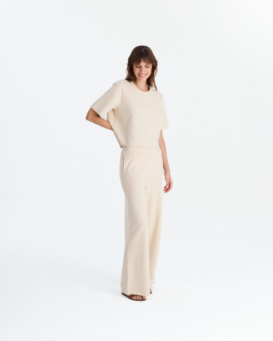 Organic French Terry Lounge Pant Sahara Tan