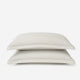 Perla Reversible Cotton Sateen Sham Set White - Cloud Grey