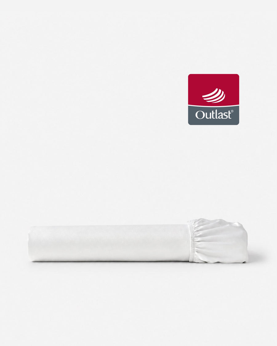 Sunday Citizen Porto Cooling Lumiere Fitted Sheet in White - Midnight