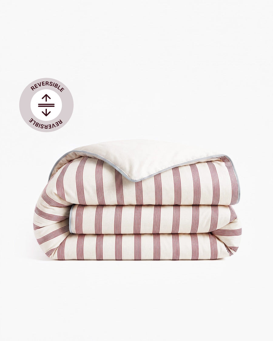 Rimini Reversible Cotton Sateen Duvet Cover Terracotta - Misty Blue