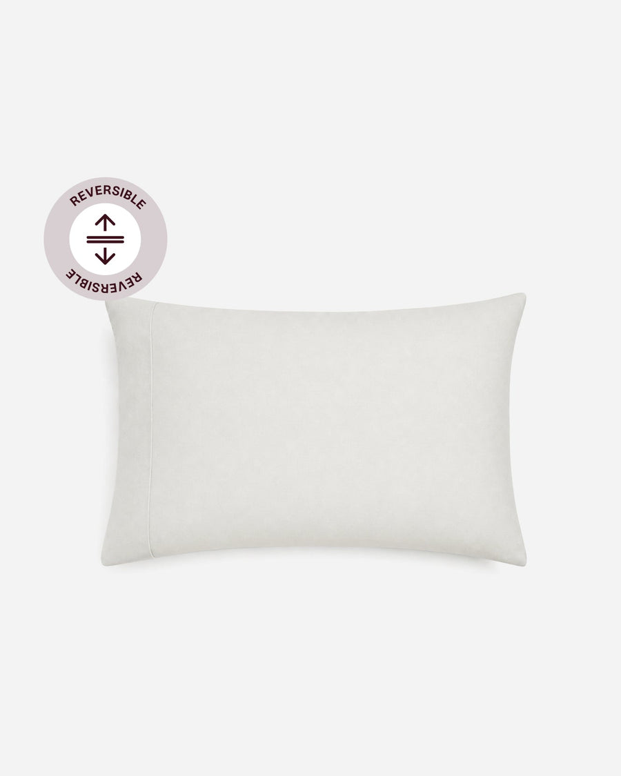 Salvia Reversible Cotton Mist Pillowcase Set Light Sage - Off White
