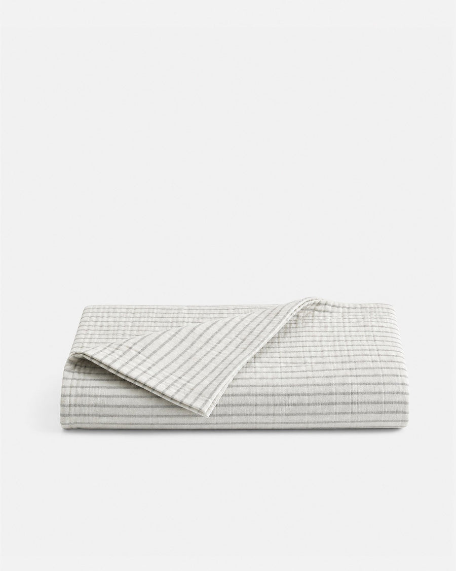 Salvia Reversible Cotton Mist  Sheet Set Light Sage - Off White