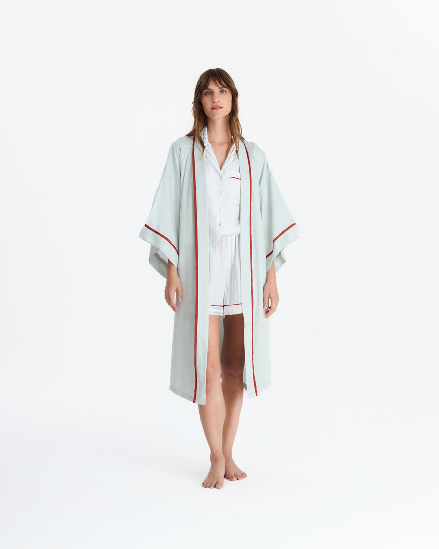 Mare Silky Lyocell Kimono Misty Blue