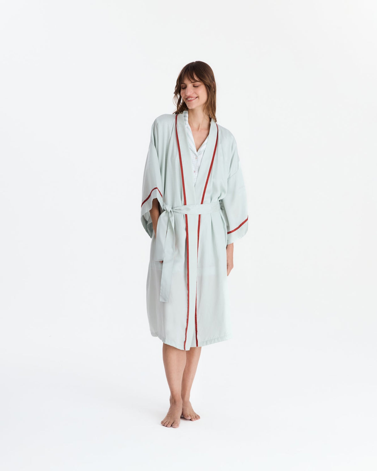 Mare Silky Lyocell Kimono Misty Blue