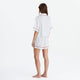 Sunday Citizen Silky Lyocell Mare Short PJ Set Misty Blue - White