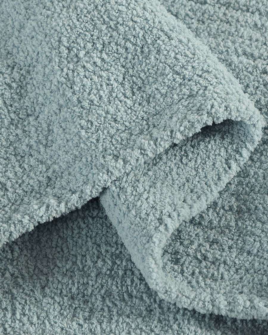 Sunday Citizen Snug Sham Set in Misty Blue close-up of soft fabric texture