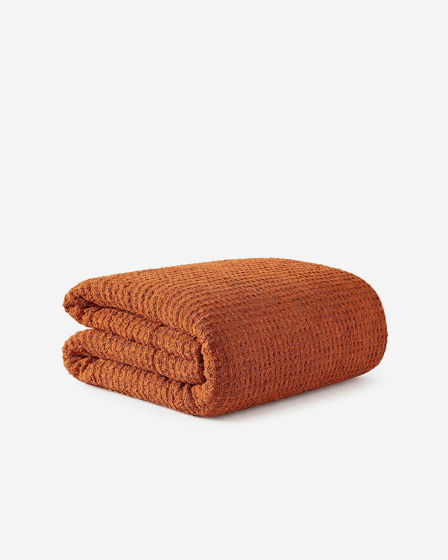 Sunday Citizen Snug Waffle Comforter in Cinnamon Stick