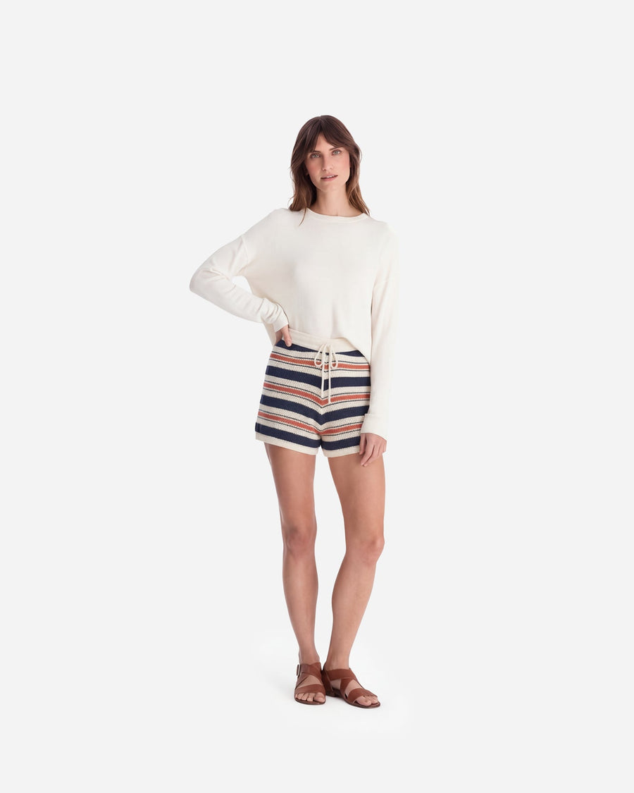 Image of Notte Stripe Cloud Crochet Short