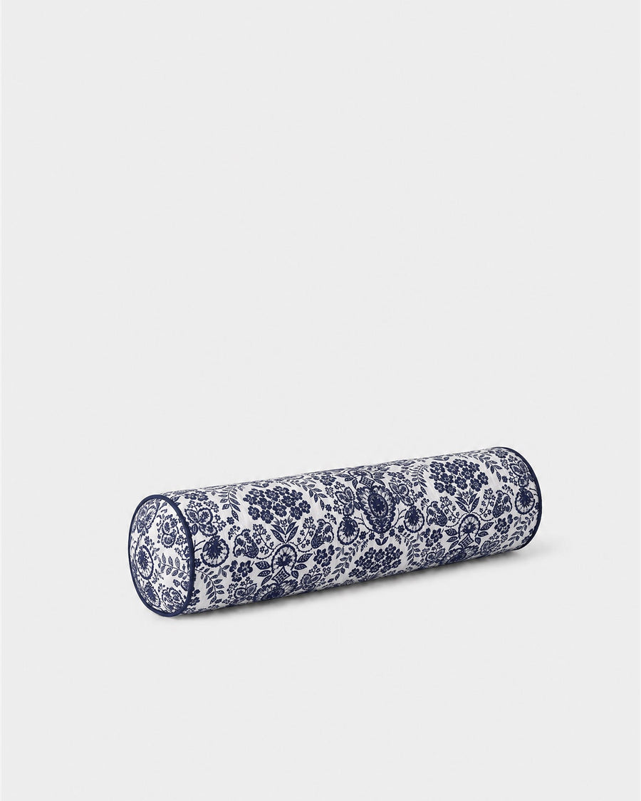 Sunday Citizen Tile Bolster Pillow in Classic Blue - Ivory